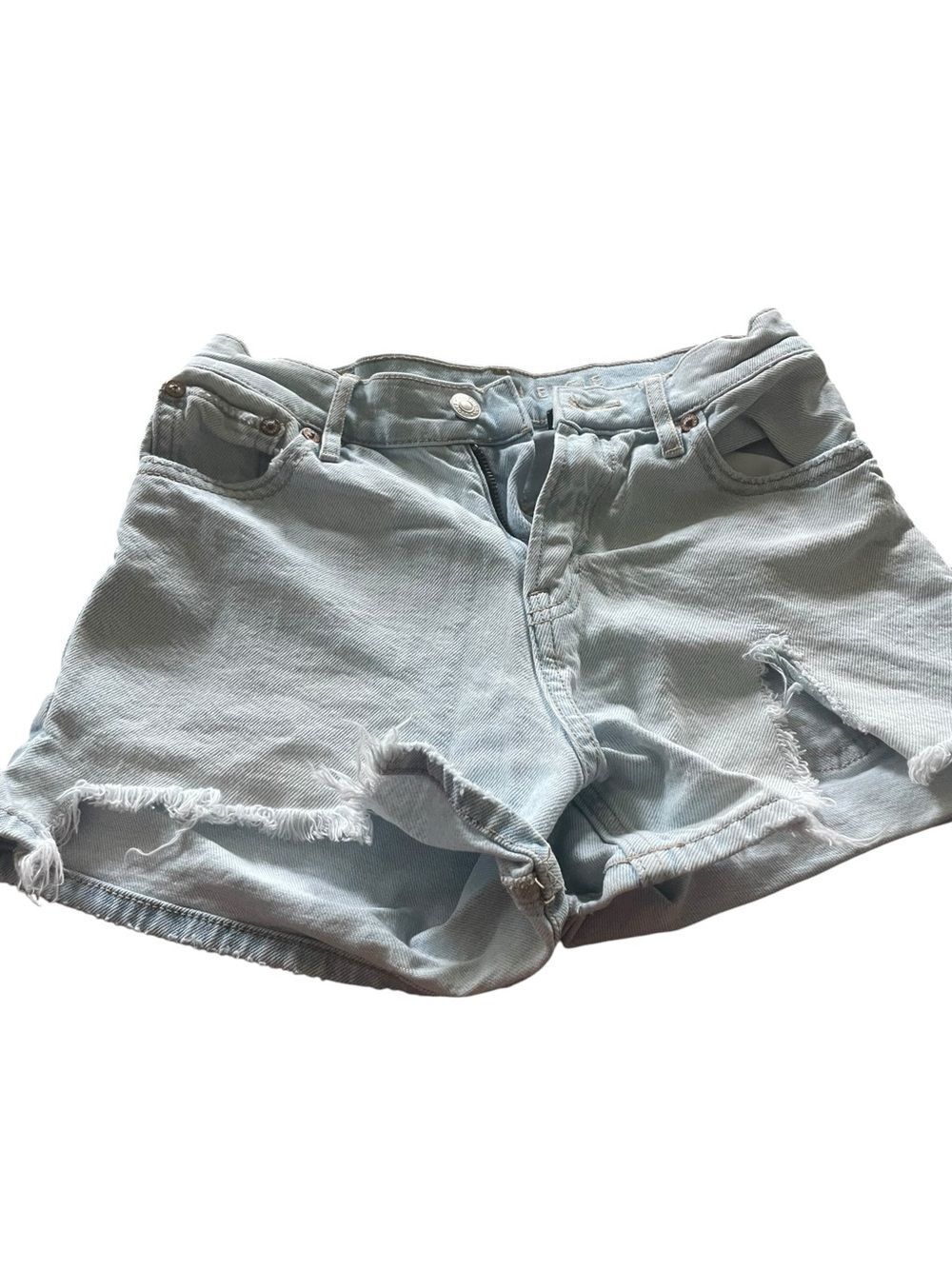American Light Blue Distressed Denim Women's Shorts Strigid size 000